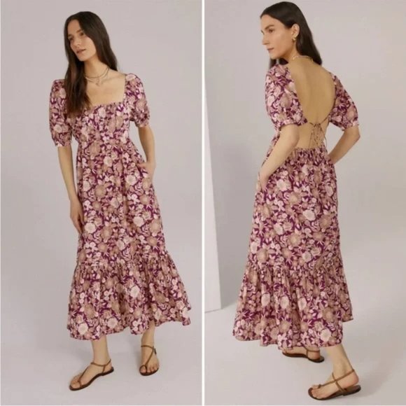 HP π NWT Favorite Daughter The Mirka Vintage Multi Floral Print Midi Dress - Picture 6 of 14